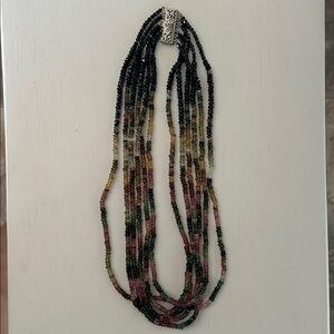 Layered Genuine Gemstone Bead Necklace